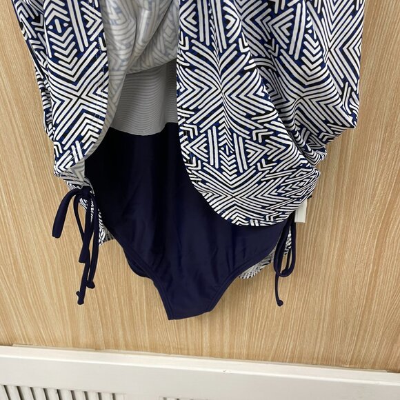 Sun & Sea Blue Print Bathing Suit Size 24W NWT - Picture 3 of 4